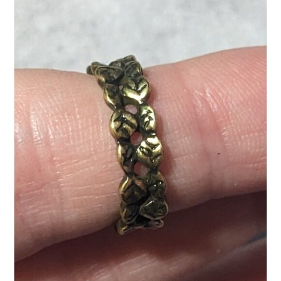 Elven Leaf Fantasy Gold Tone Costume Ring Size 6 - Picture 13 of 14
